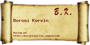 Borosi Korvin névjegykártya